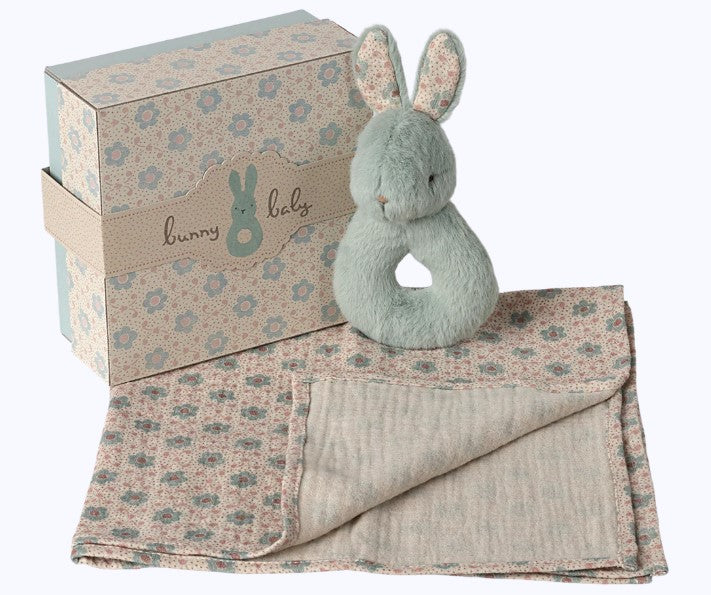 Rabbit rattle set - Mint (End of April Pre-Order)