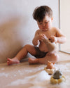 Silicone Unicorn Bath Toy Set - Almond/Blue