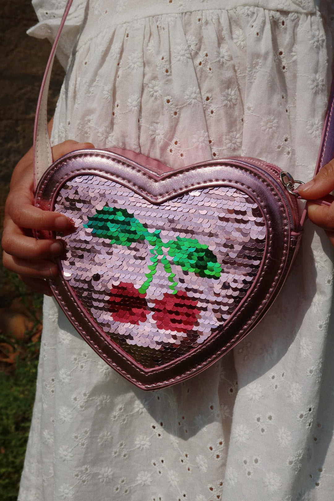 Reversible Sequin Purse - Cherries