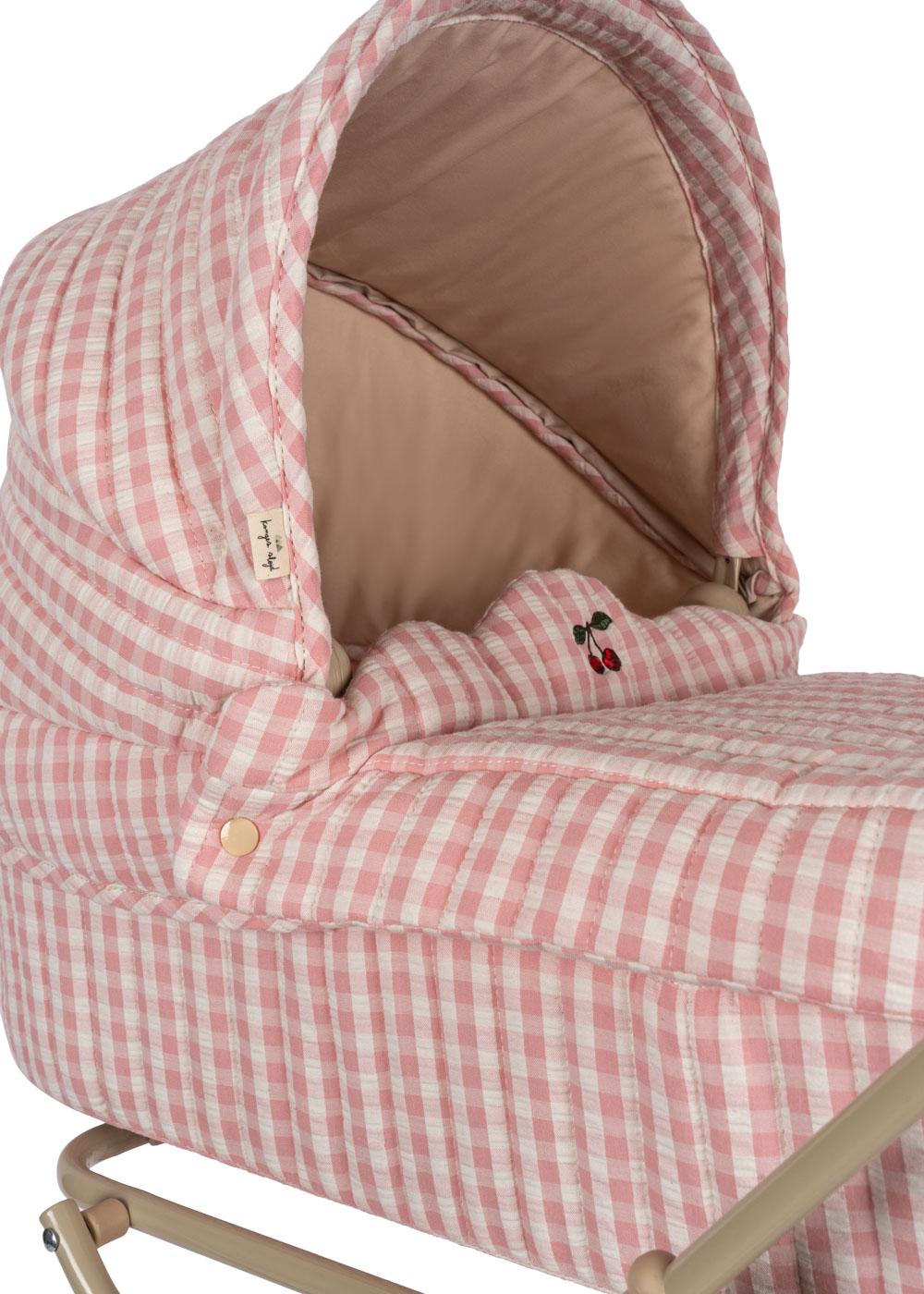 Doll Pram - Powder Pink Check