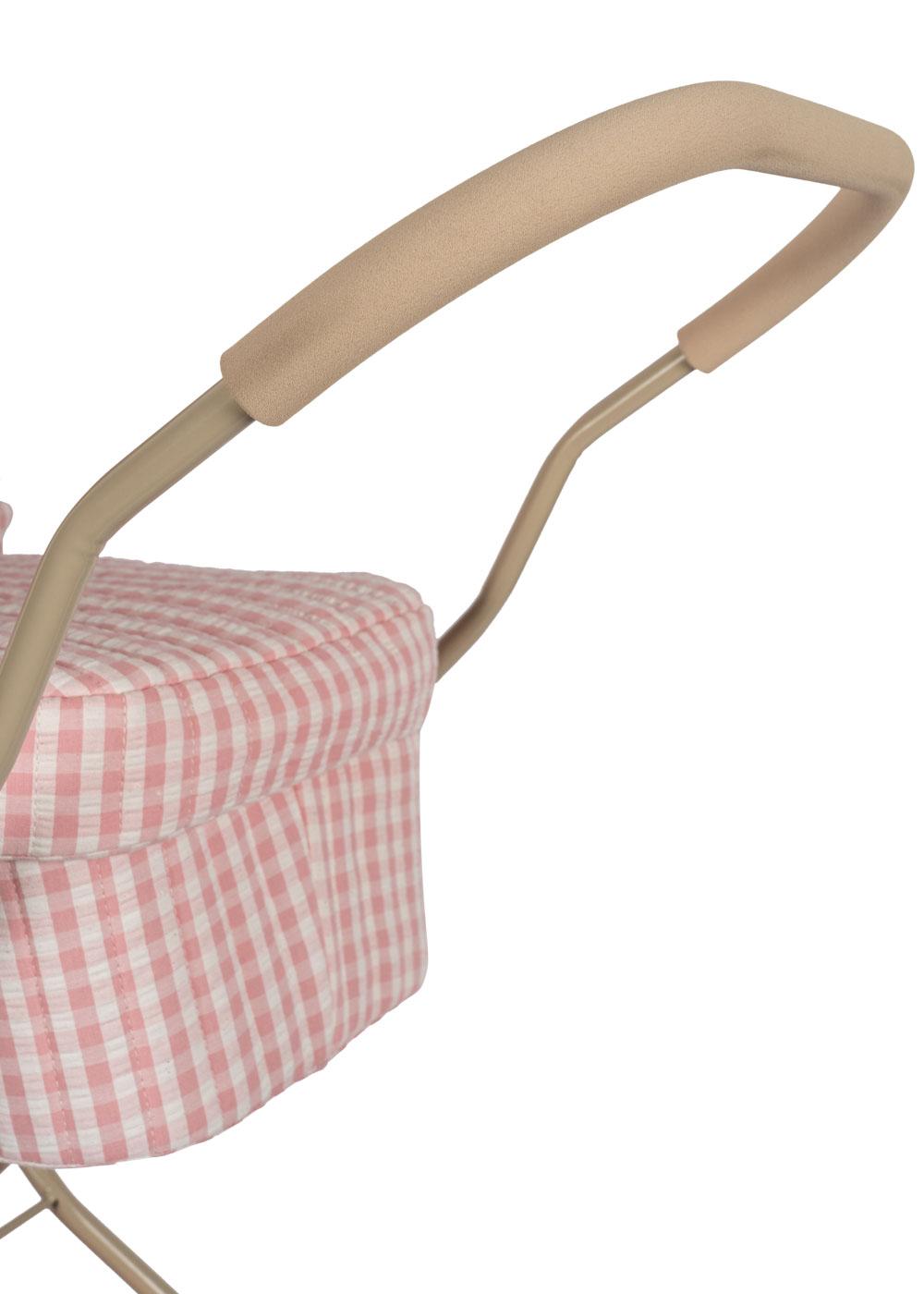 Doll Pram - Powder Pink Check