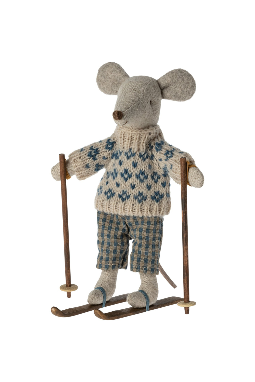 Maileg Winter Mouse with Ski Set: Dad's Snowy Escapade