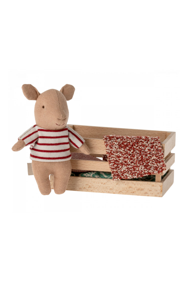 Maileg Baby Pig Girl in Box: Adorable Dollhouse Accessory