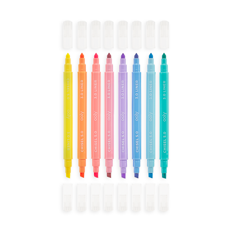 Pastel Liner Double Ended Markers - Set of 8