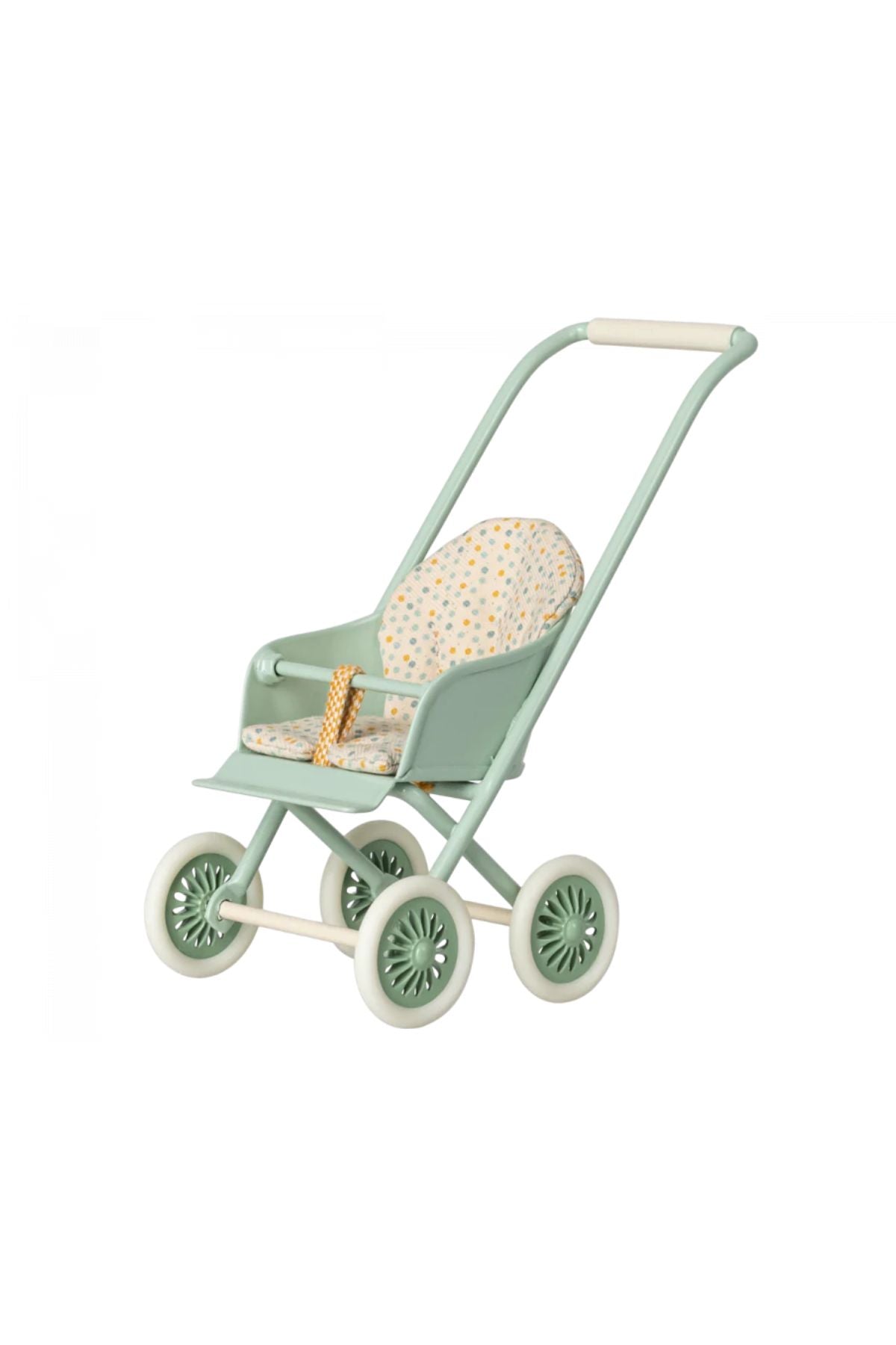 Maileg Micro Mint Stroller: Tiny Dollhouse Accessory