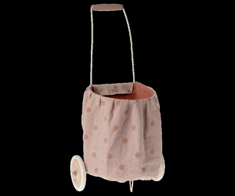 Cute Doll Accessory for Playtime: Rose Multi-dots Trolley - Perfect for Transporting Toys