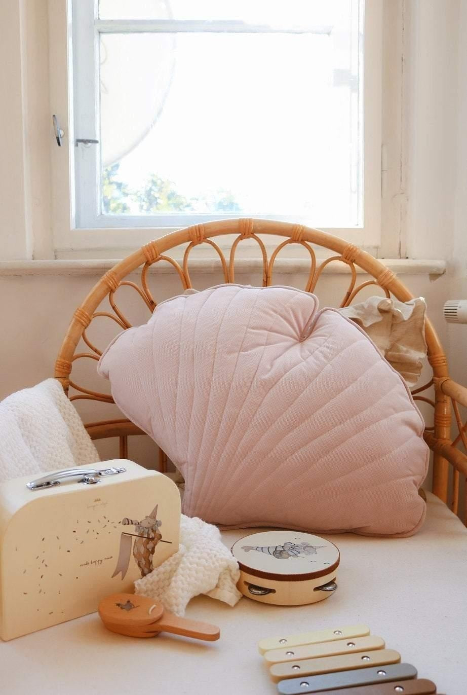 Velvet “Powder Pink” Ginkgo Leaf Pillow